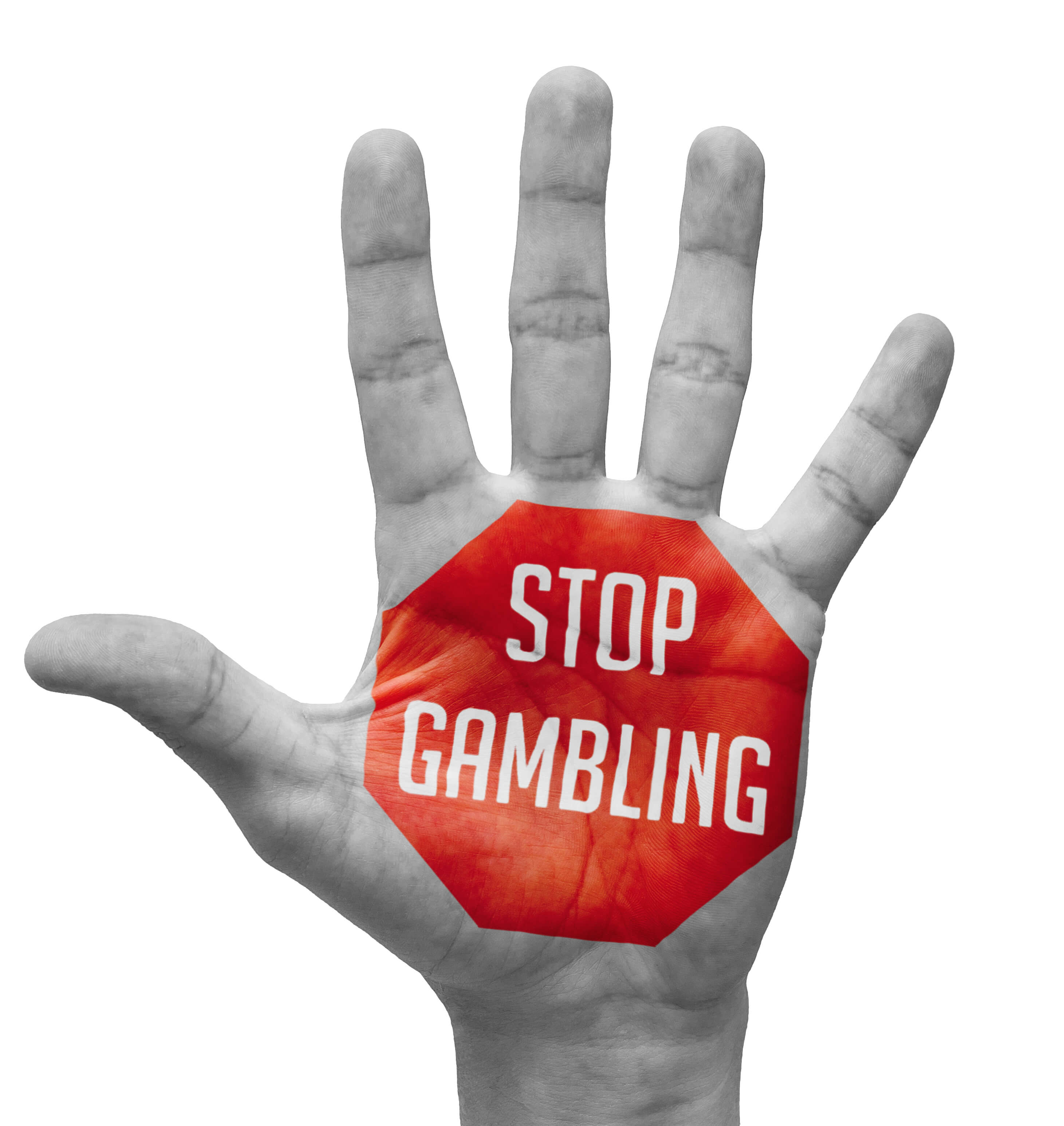 Stop gambling � open hand symbol indicating it's time to seek help in Ireland
