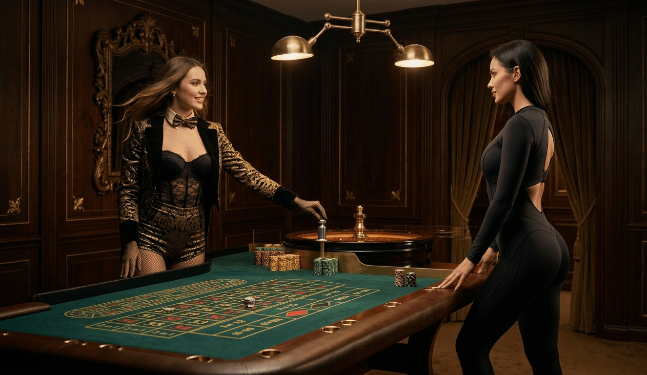 Casino chips stacked on a green roulette betting layout